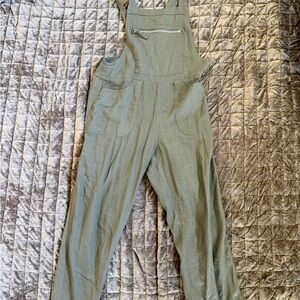 Forever 21 Olive Green Zippered Overalls